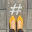 image of a hashtag written in chalk, hashtags for success