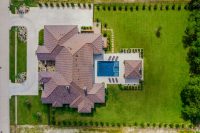 residential drone photography - top down view of an entire property and yard
