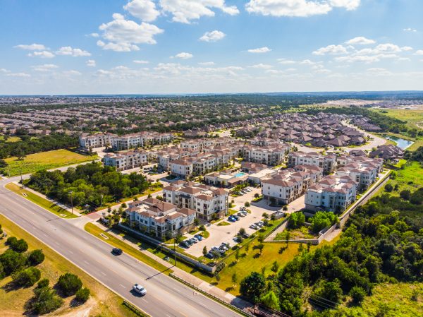 drone view of an entire mutli-family property