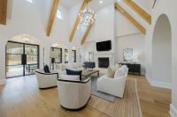 great listing photos tips; living room with tall ceilings